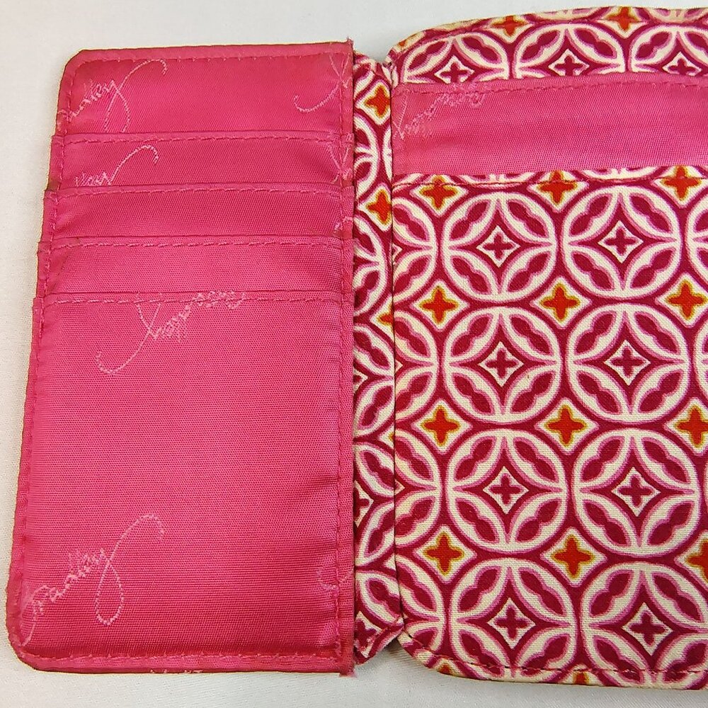 Vera Bradley Mod Floral Quilted Euro Wallet Floral Circle Pattern Boho Colorful - Picture 8 of 15